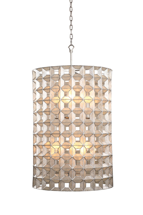 Kalco 509150OSL Six Light Foyer Pendant, Oxidized Silver Leaf