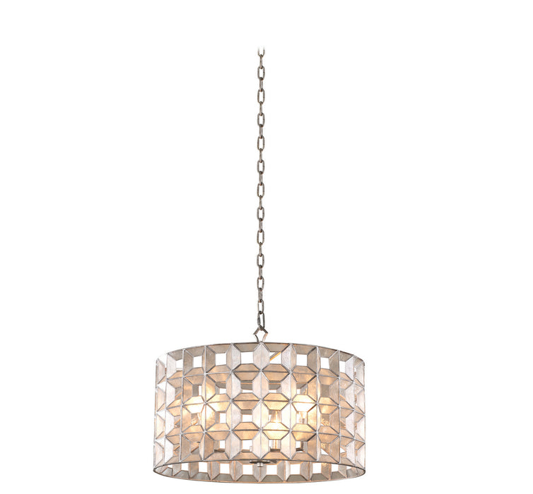 Kalco 509151OSL Three Light Pendant, Oxidized Silver Leaf