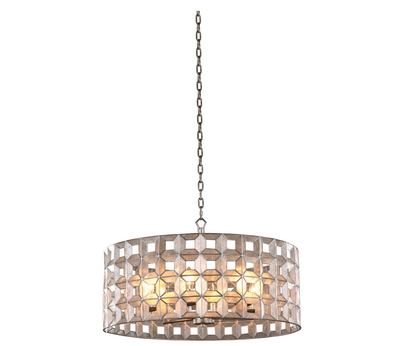 Kalco 509152OSL Six Light Pendant, Oxidized Silver Leaf