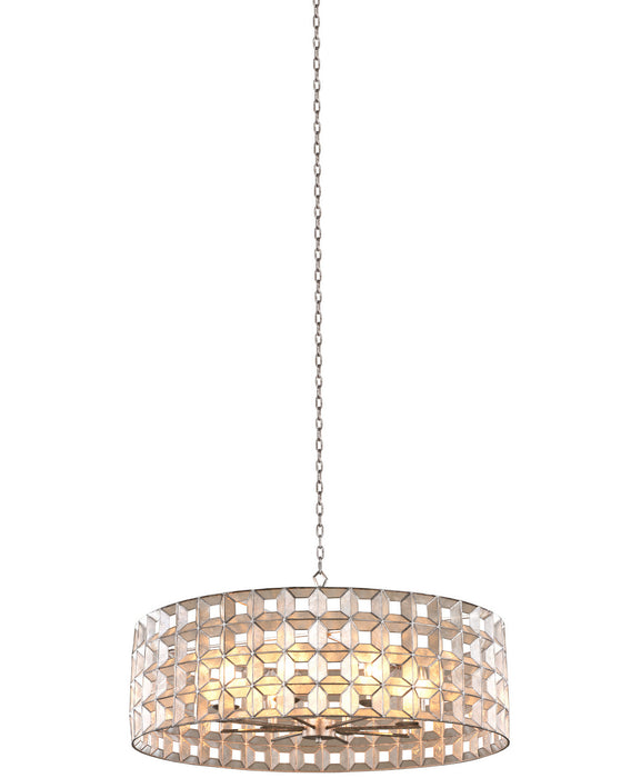 Kalco 509153OSL Eight Light Pendant, Oxidized Silver Leaf