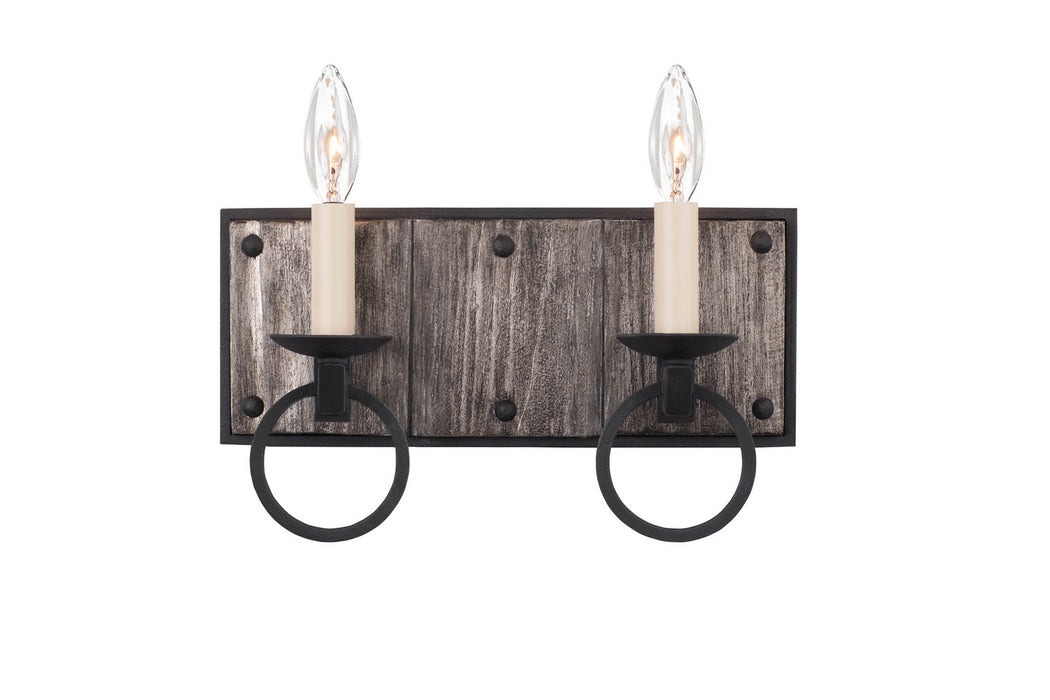 Kalco 509232BI Two Light Bath, Black Iron