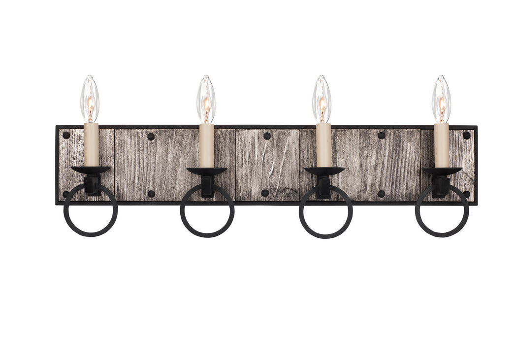 Kalco 509234BI Four Light Bath, Black Iron