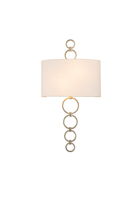 Kalco 510620CSL Two Light Wall Sconce, Champagne Silver Leaf