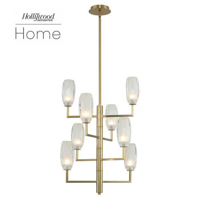 Kalco 511550WB LED Foyer Chandelier, Winter Brass