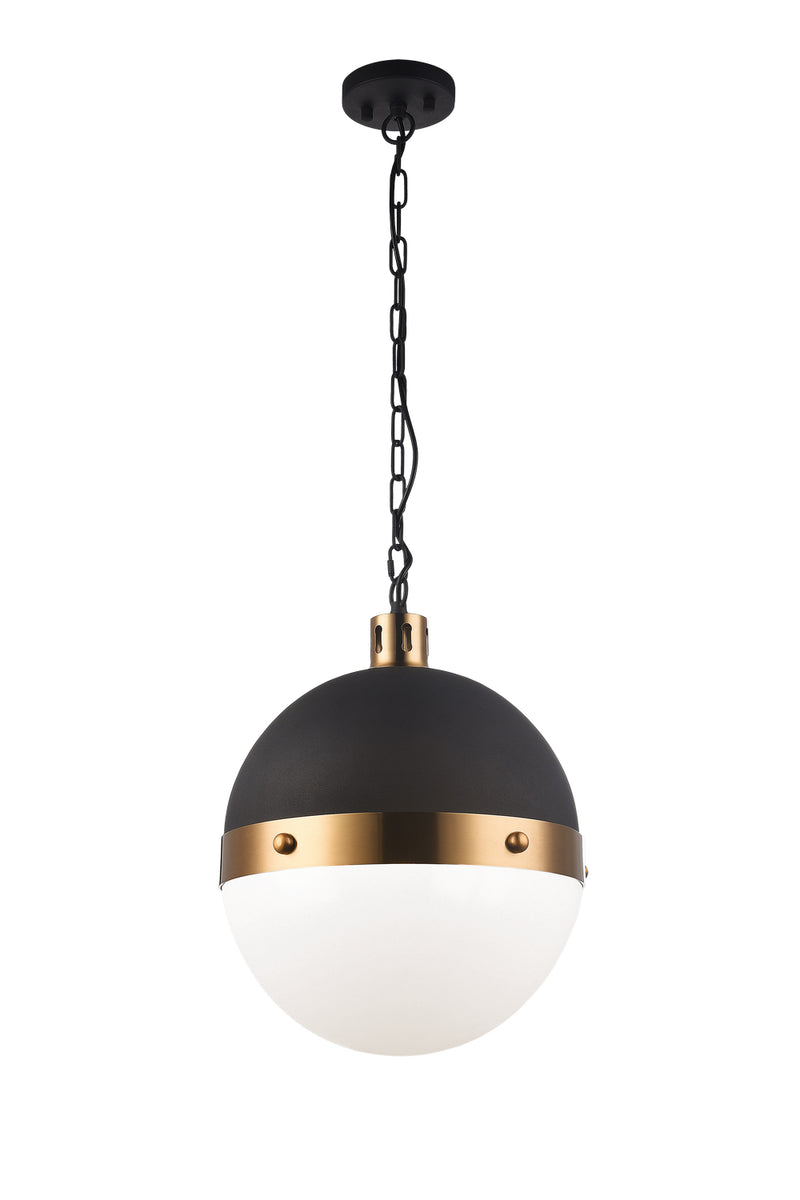Matteo Lighting C61803AGOP Three Light Pendant, Aged Gold Brass