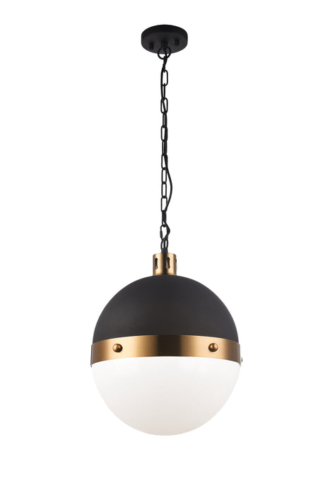 Matteo Lighting C61803AGOP Three Light Pendant, Aged Gold Brass