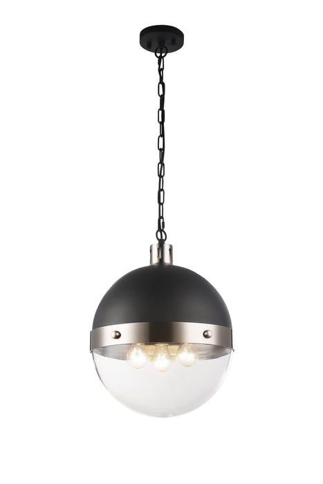 Matteo Lighting C61803BNCL Three Light Pendant, Brushed Nickel