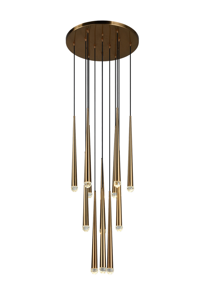 Matteo Lighting C62712AG LED Pendant, Aged Gold Brass