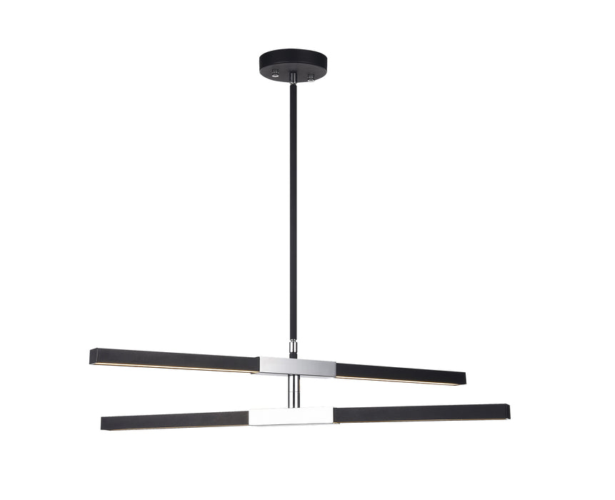 Matteo Lighting C64738MBCH LED Pendant, Matte Black & Chrome