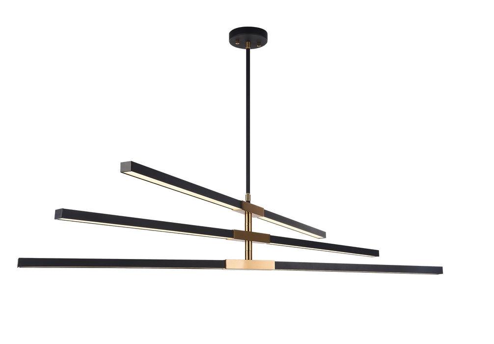Matteo Lighting C64769MBAG LED Pendant, Matte Black & Aged Gold Brass