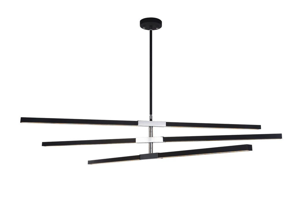Matteo Lighting C64769MBCH LED Pendant, Matte Black & Chrome
