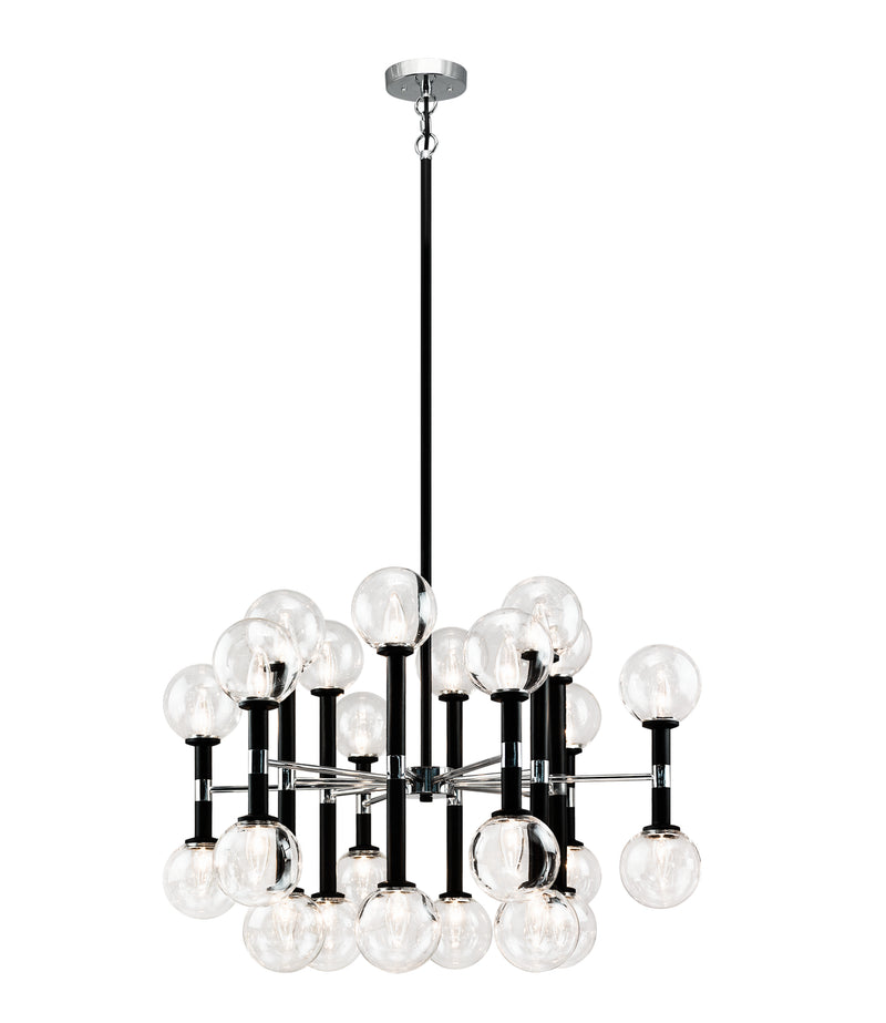 Matteo Lighting C75324BKCL 24 Light Chandelier, Black
