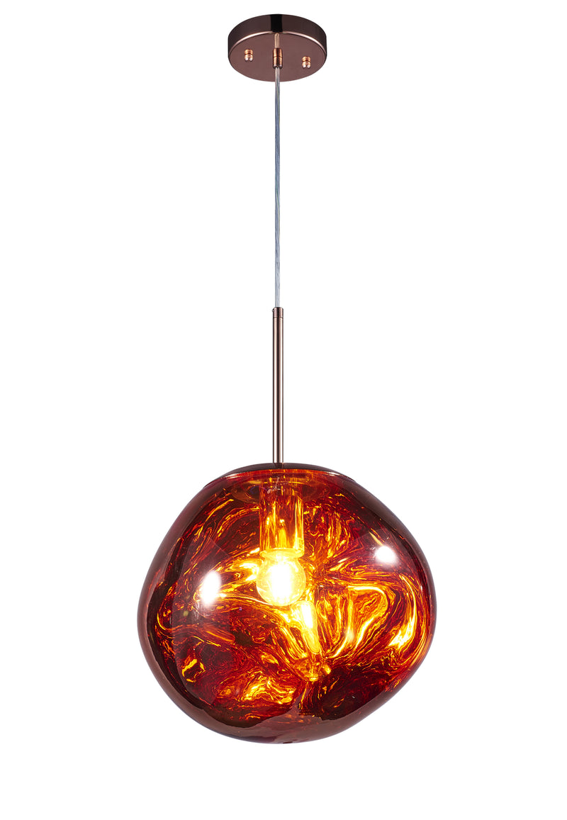 Matteo Lighting C76801CP One Light Pendant, Copper