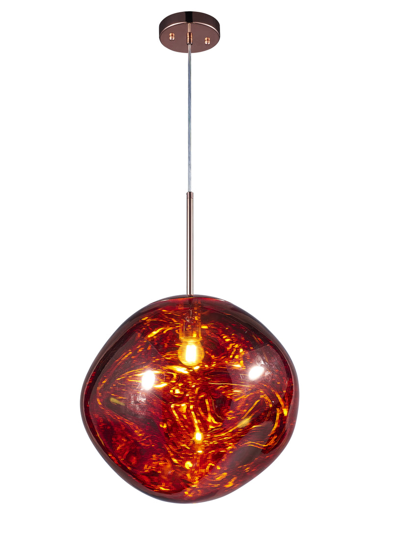 Matteo Lighting C76803CP One Light Pendant, Copper
