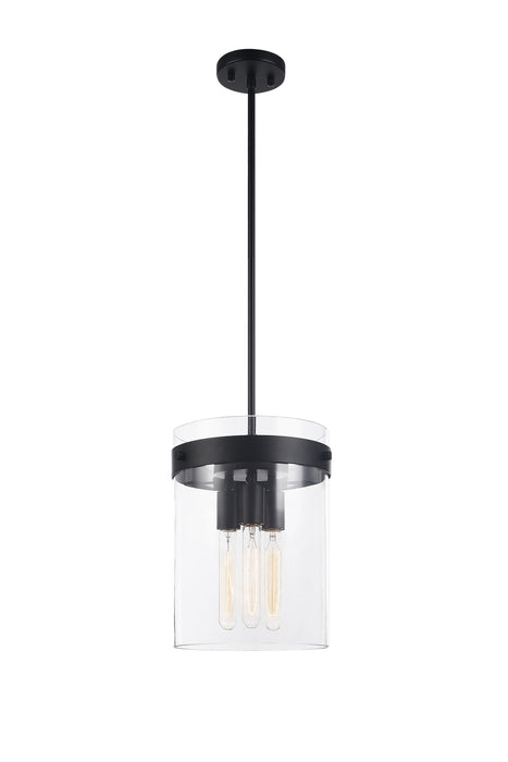 Matteo Lighting C78403BK Three Light Pendant, Black