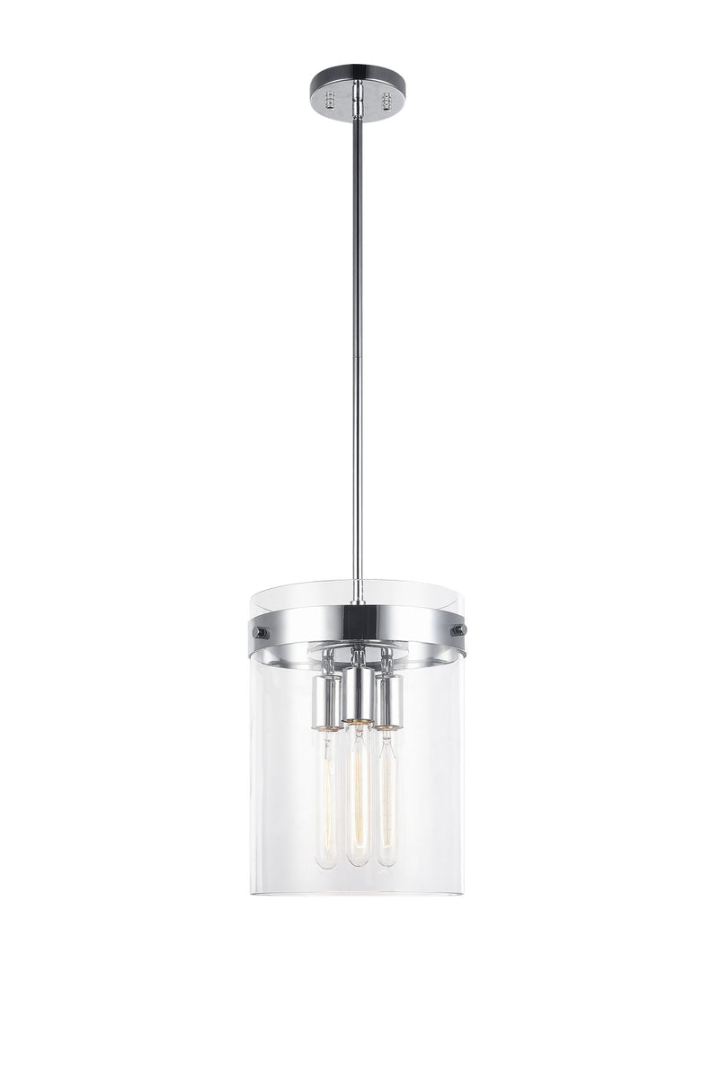 Matteo Lighting C78403CH Three Light Pendant, Chrome