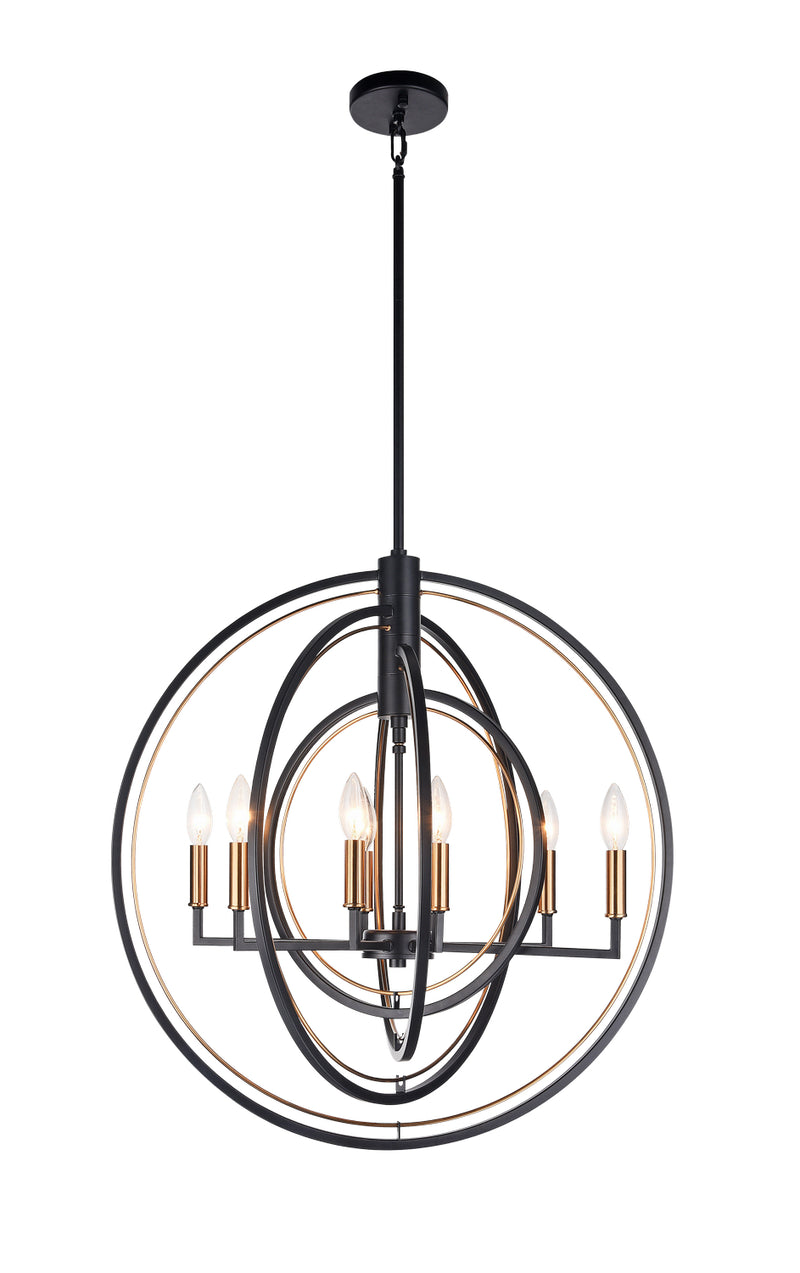 Matteo Lighting C78608BK Eight Light Chandelier, Black