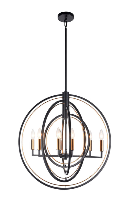 Matteo Lighting C78608BK Eight Light Chandelier, Black