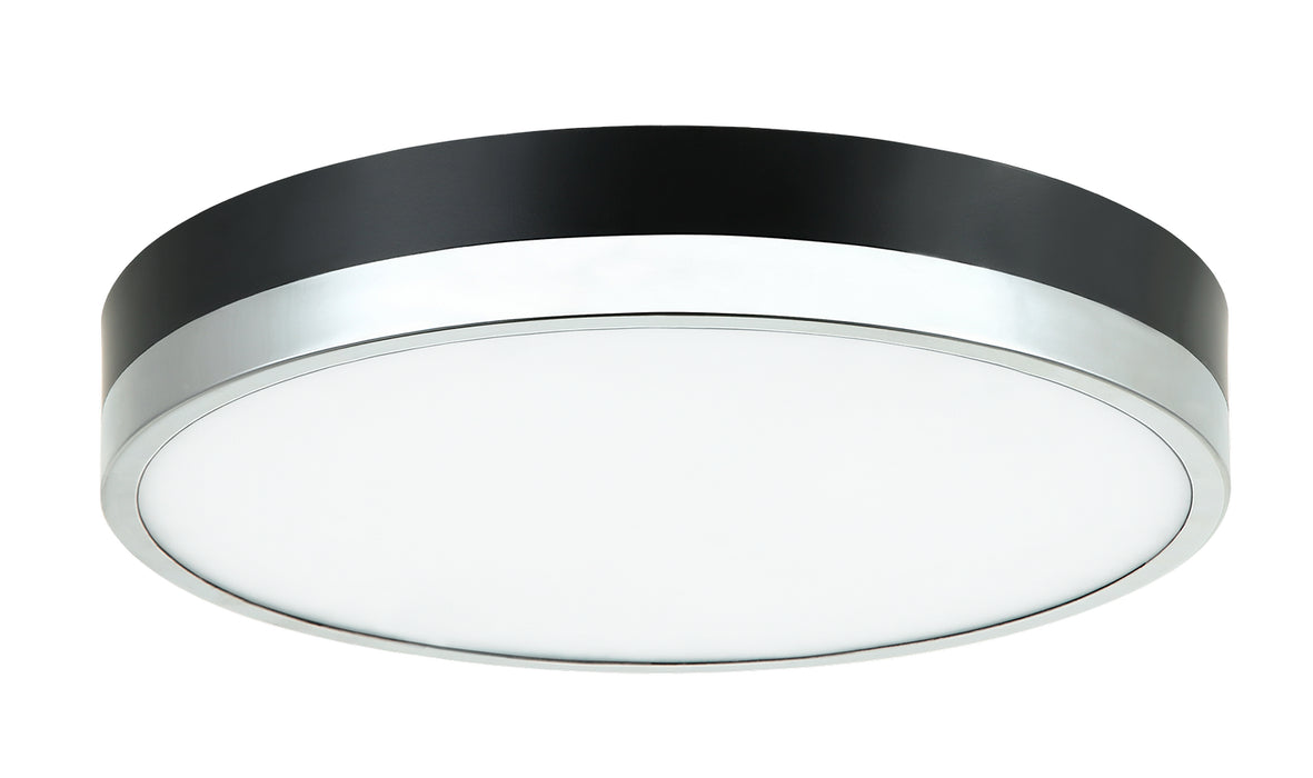 Matteo Lighting M15301BKCH LED Flush Mount, Black & Chrome