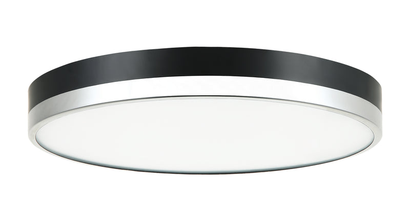 Matteo Lighting M15302BKCH LED Flush Mount, Black & Chrome