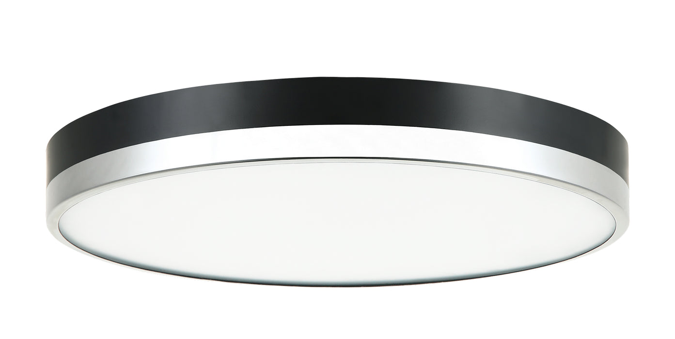 Matteo Lighting M15302BKCH LED Flush Mount, Black & Chrome