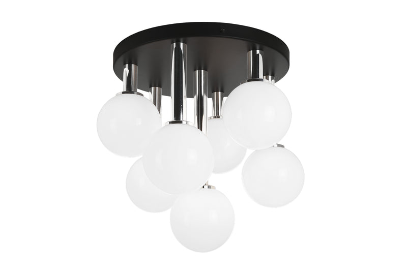 Matteo Lighting X75307BKOP Seven Light Flush Mount, Black