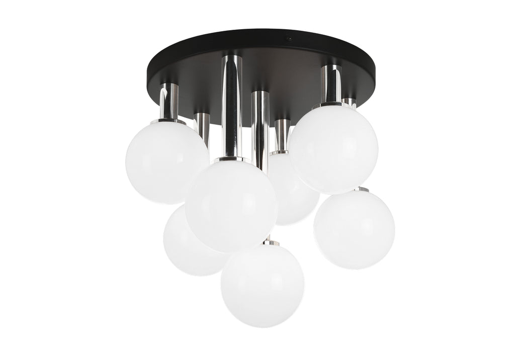 Matteo Lighting X75307BKOP Seven Light Flush Mount, Black