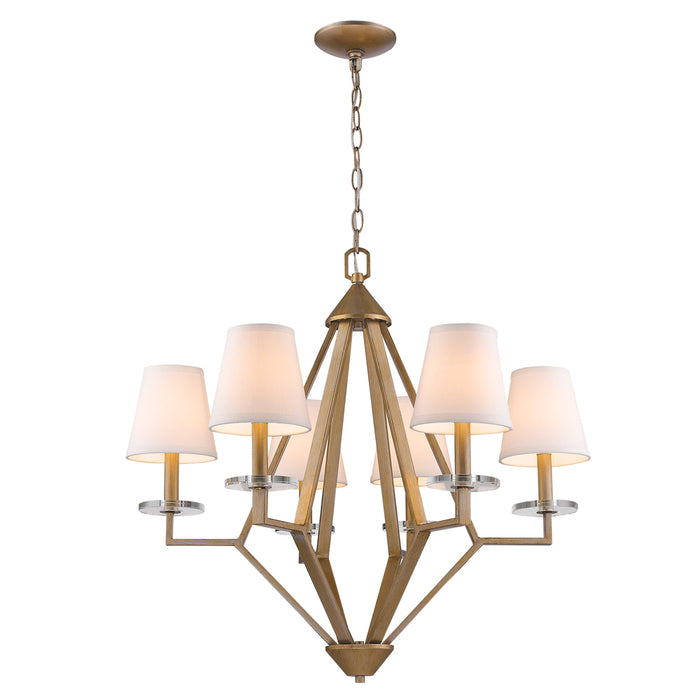 Acclaim Lighting IN11320WG Six Light Chandelier, Washed gold