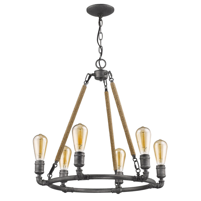 Acclaim Lighting IN11325AGY Six Light Chandelier, Antique Gray