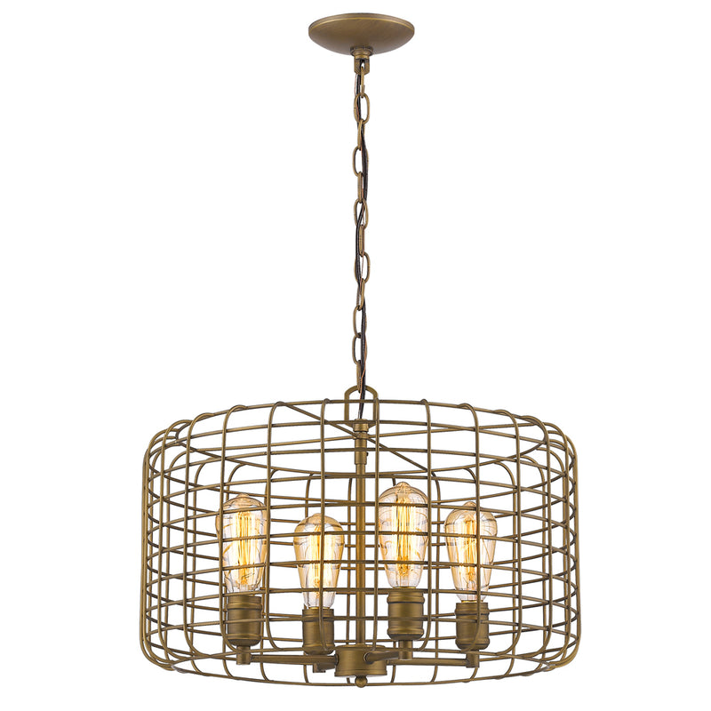 Acclaim Lighting IN11330RB Four Light Pendant, Raw brass