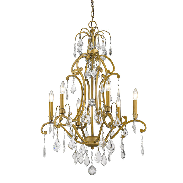 Acclaim Lighting IN11356AG Six Light Chandelier, Antique Gold