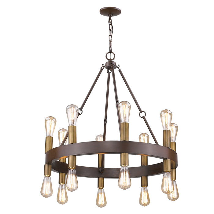 Acclaim Lighting IN11385W 16 Light Chandelier, Faux Wood Finish