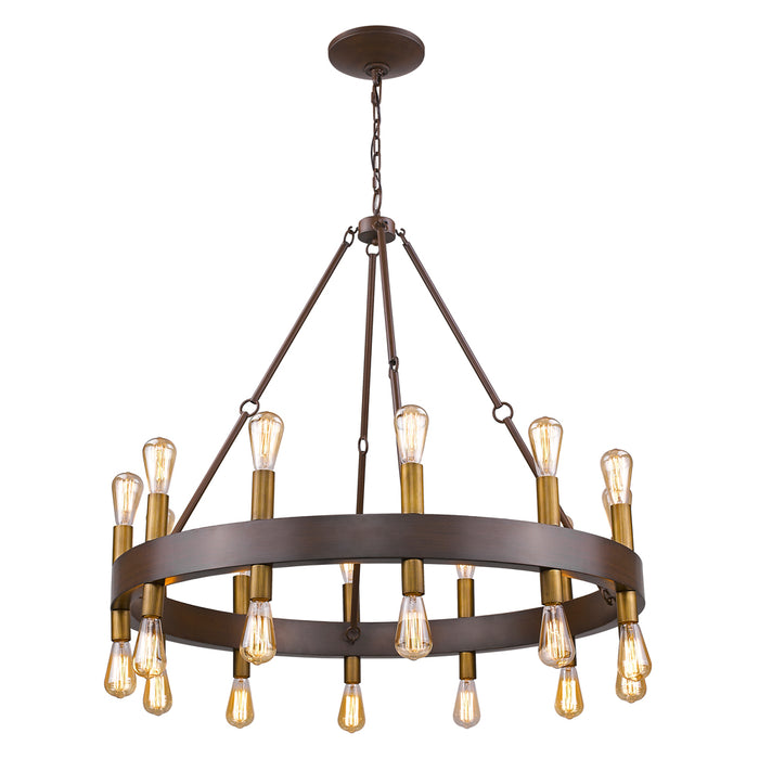 Acclaim Lighting IN11386W 24 Light Chandelier, Faux Wood Finish