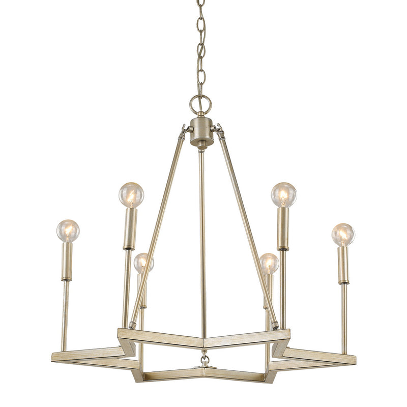 Acclaim Lighting IN11395WG Six Light Chandelier, Washed Gold