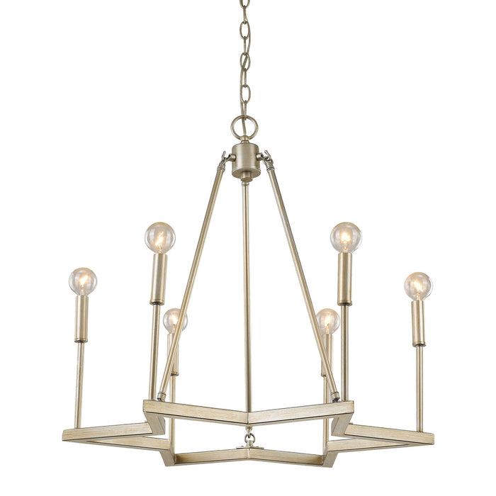 Acclaim Lighting IN11395WG Six Light Chandelier, Washed Gold