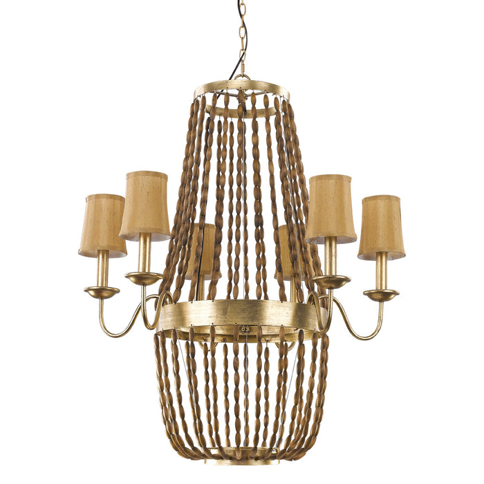 Acclaim Lighting IN11405AGL Six Light Chandelier, Antique Gold Leaf