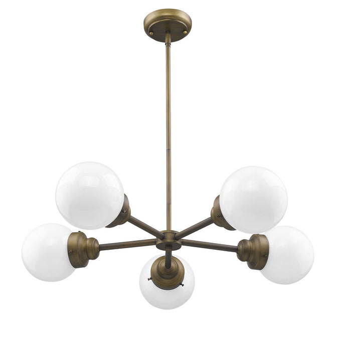 Acclaim Lighting IN21223RB Five Light Chandelier, Raw Brass