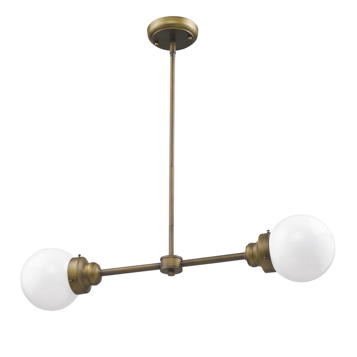 Acclaim Lighting IN21224RB Two Light Island Pendant, Raw Brass