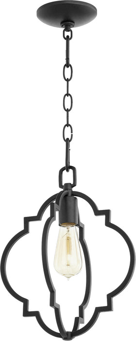 Quorum 3842-69 One Light Pendant, Textured Black