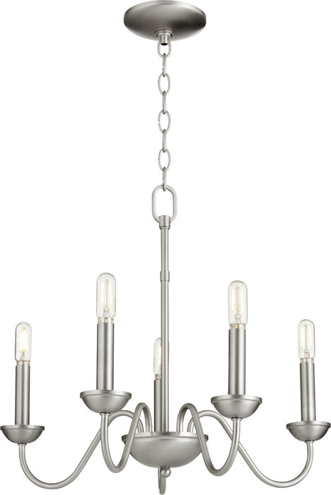 Quorum 6040-5-65 Five Light Chandelier, Satin Nickel