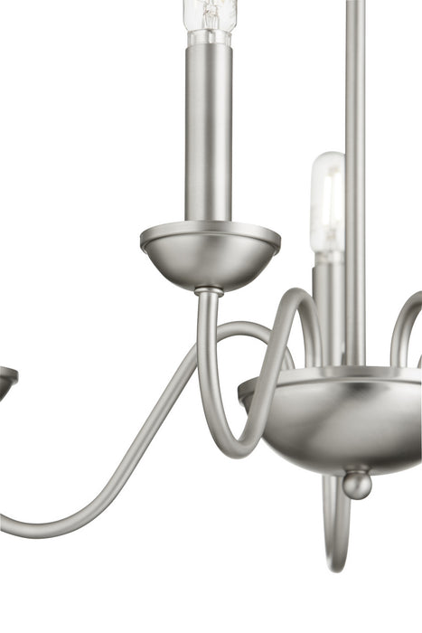 Quorum 6040-5-65 Five Light Chandelier, Satin Nickel