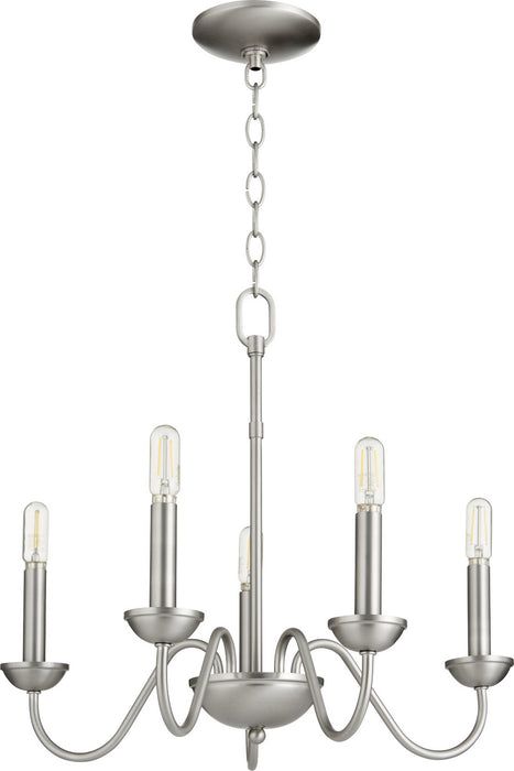 Quorum 6040-5-65 Five Light Chandelier, Satin Nickel