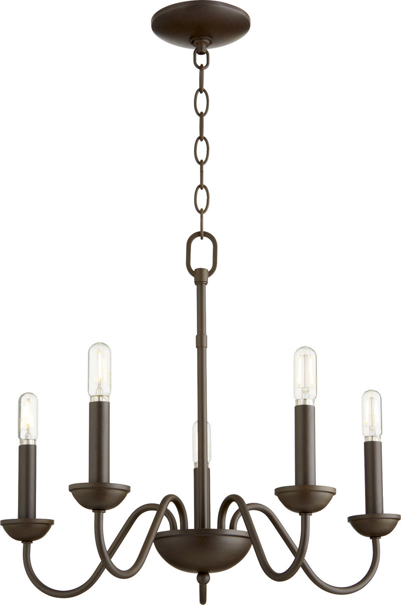 Quorum 6040-5-86 Five Light Chandelier, Oiled Bronze