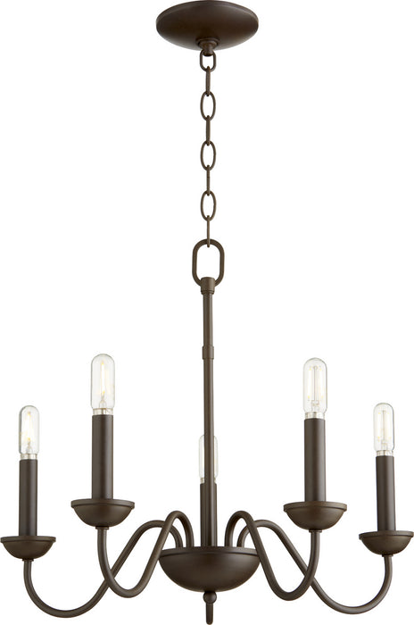 Quorum 6040-5-86 Five Light Chandelier, Oiled Bronze