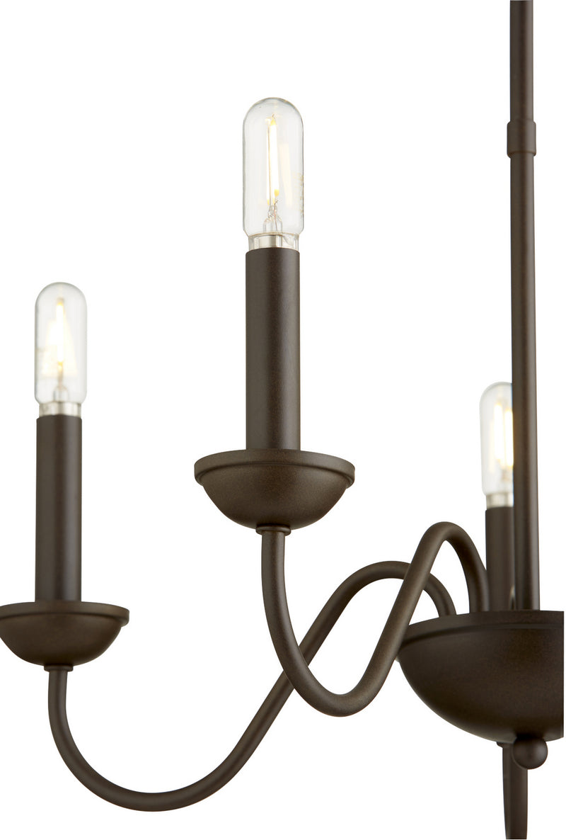 Quorum 6040-5-86 Five Light Chandelier, Oiled Bronze