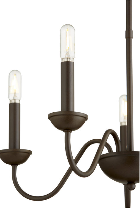 Quorum 6040-5-86 Five Light Chandelier, Oiled Bronze