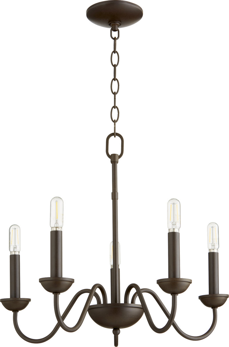 Quorum 6040-5-86 Five Light Chandelier, Oiled Bronze