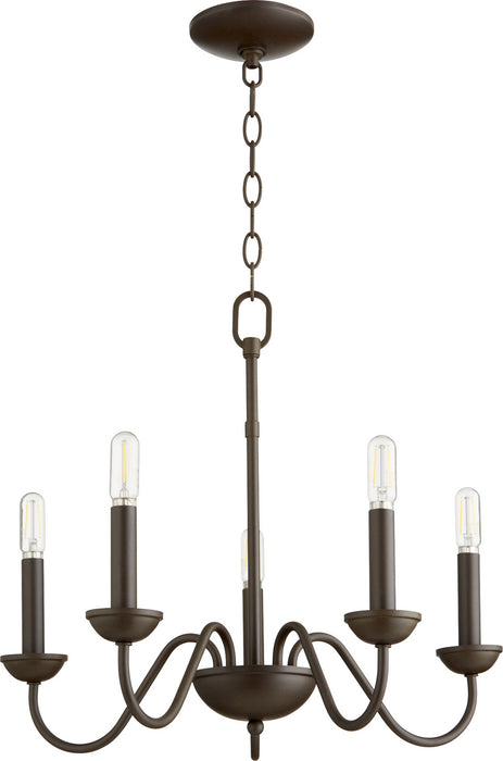 Quorum 6040-5-86 Five Light Chandelier, Oiled Bronze