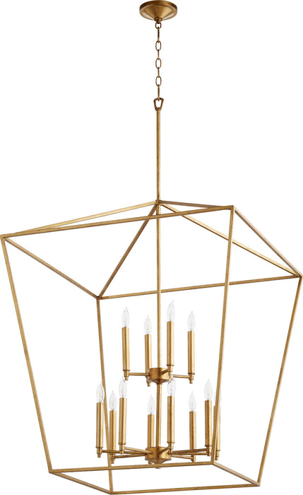 Quorum 604-12-74 12 Light Entry Pendant, Gold Leaf