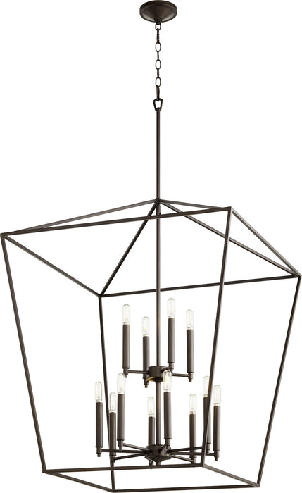 Quorum 604-12-86 12 Light Entry Pendant, Oiled Bronze